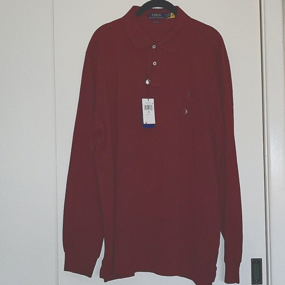 NWT Men's Classic Fit L/S Mesh Polo by Polo Ralph Lauren, Size XL - Picture 2 of 7